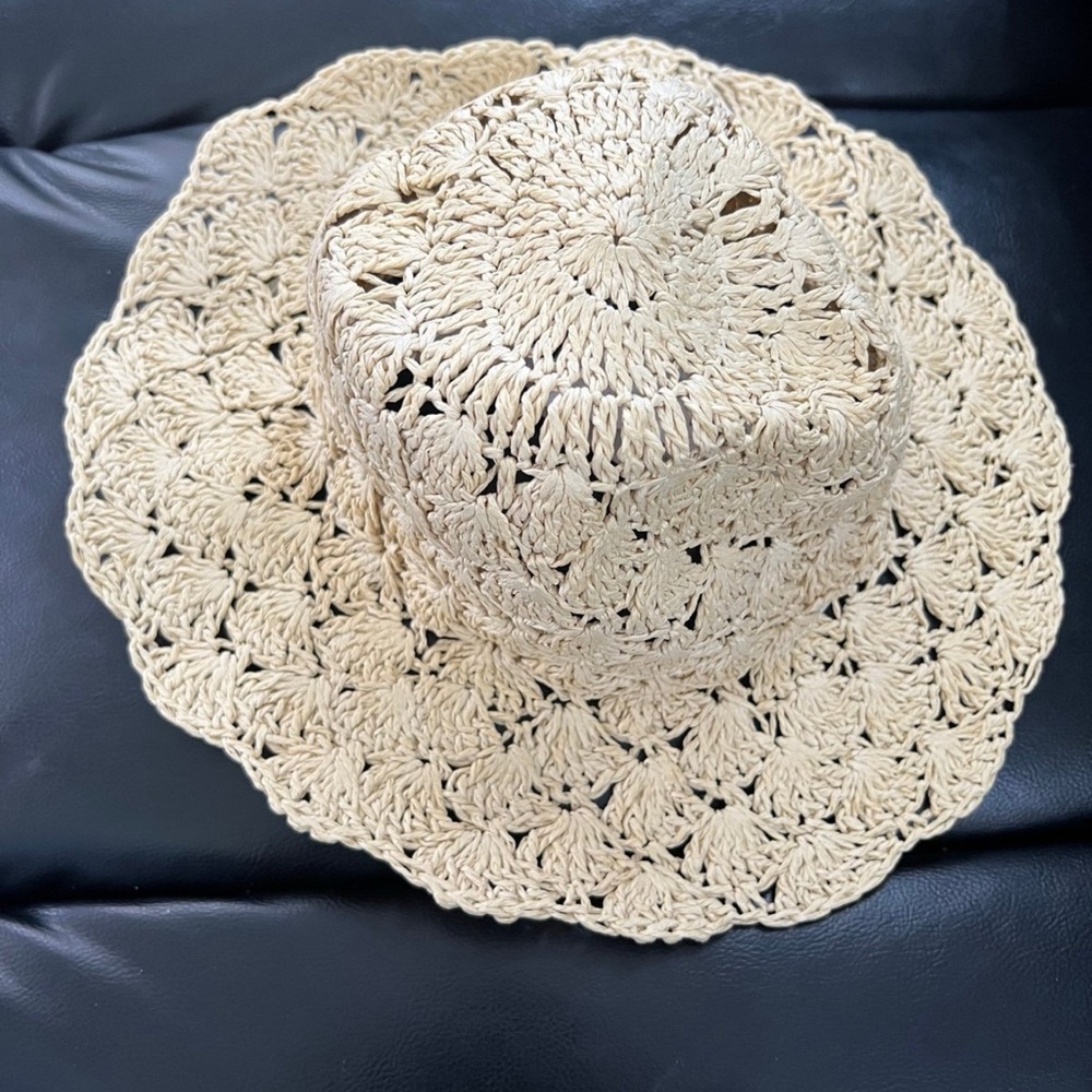 New Janie and Jack Crochet Straw Sun Hat 4-5 Years - Picture 2 of 3